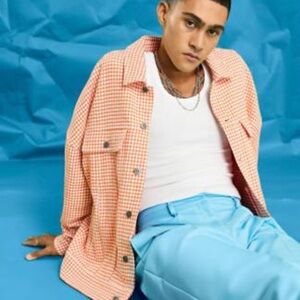 Men's Orange Houndstooth Jacket